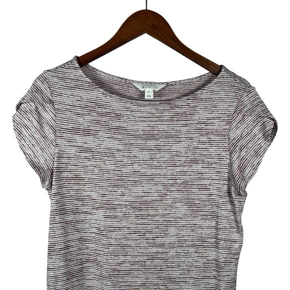 Stitch Fix Market Spruce Womens Knit Top Striped Button Back Tulip Sleeve Medium - Picture 2 of 10